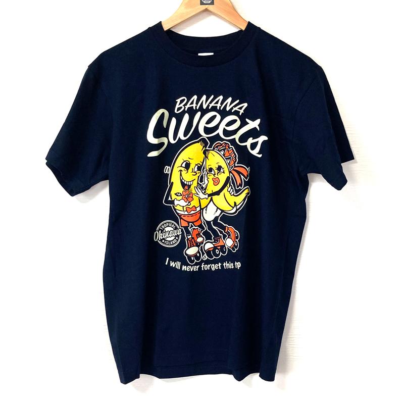 沖縄Tシャツbanana sweets バナナ スイーツ ネイビー : okinawa マリン