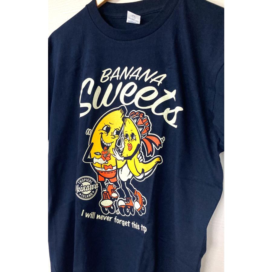 沖縄Tシャツbanana sweets バナナ スイーツ ネイビー : okinawa マリン