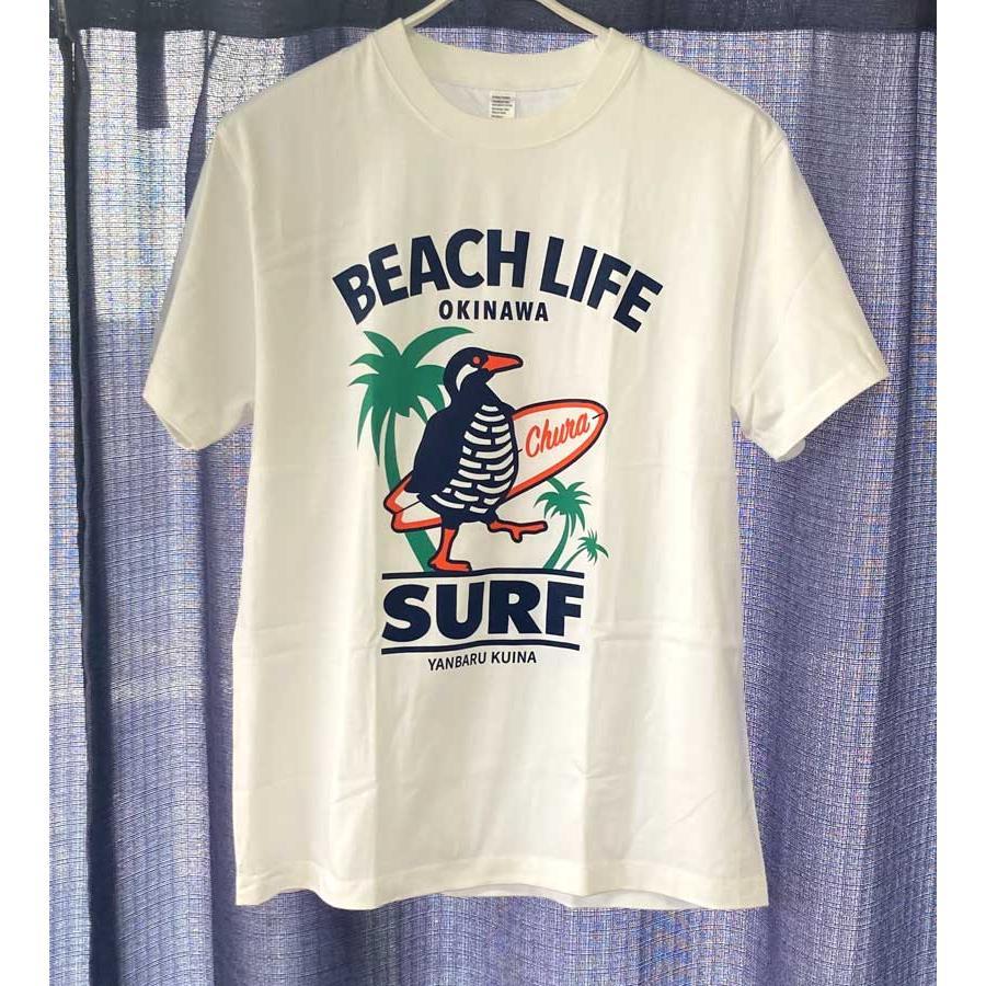 沖縄Tシャツ BEACH LIFE ビーチライフ 波乗りヤンバルクイナ WH