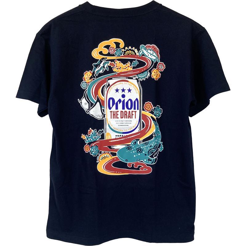 オリオンビールTシャツ 紅型OCEAN ジンベエザメ 紺 orion 正規品
