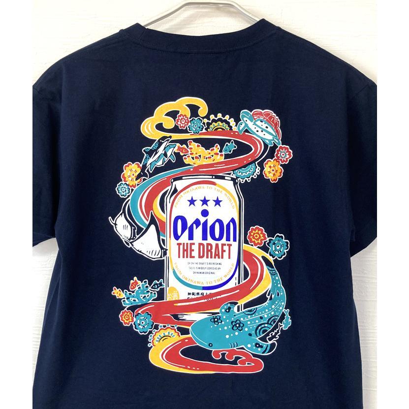 オリオンビールTシャツ 紅型OCEAN ジンベエザメ 紺 orion 正規品