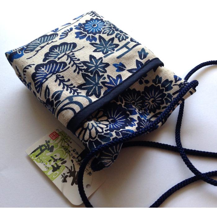 ポシェット 染麻紅型 ポケット付き 沖縄紅型柄 沖縄お土産 : okinawa