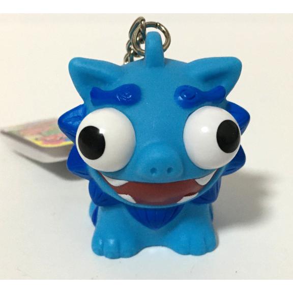 キーホルダー 金色 青色シーサー 沖縄限定 目玉が飛び出る おもしろ