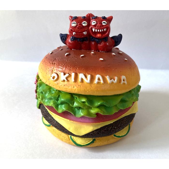 シーサー置物 ハンバーガーシーサー 可愛い : okinawa マリンブルー