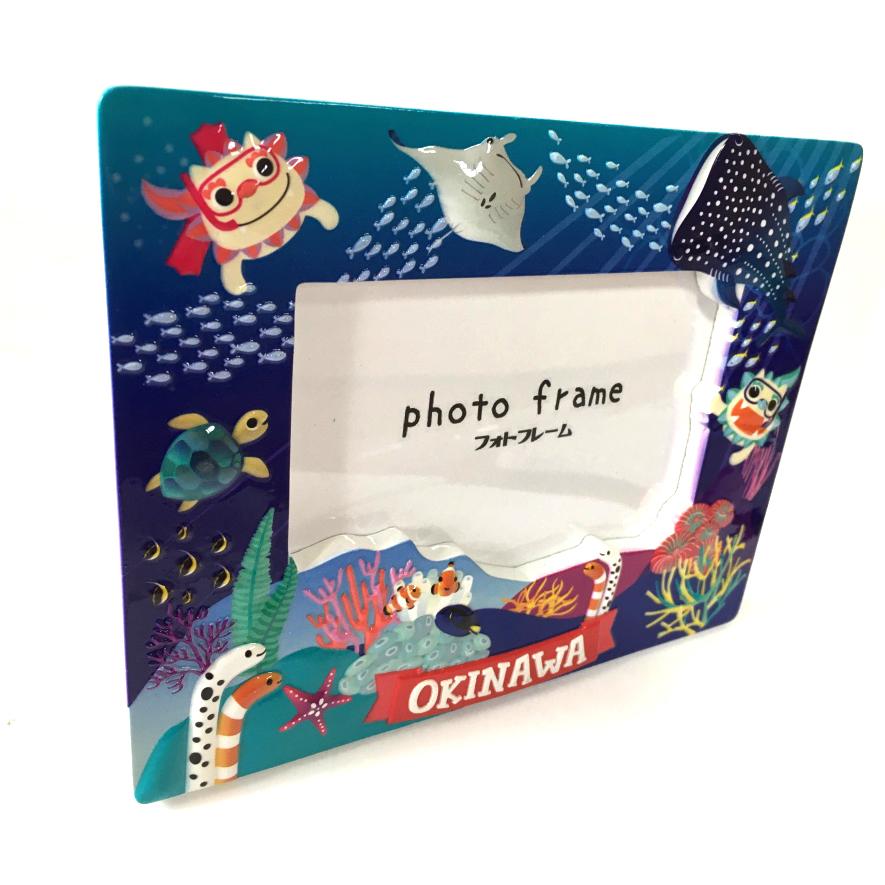 写真立て okinawaフレーム スノーケル シーサー 美ら海 ダイビング