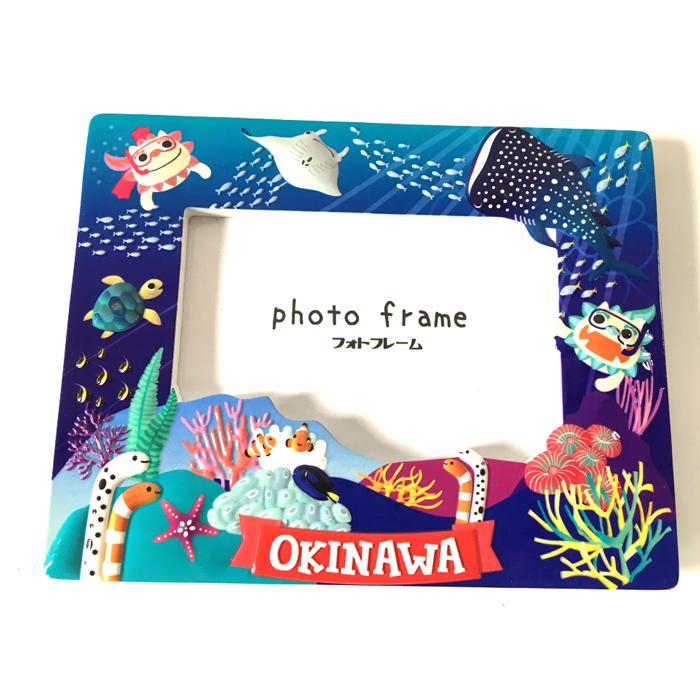 写真立て okinawaフレーム スノーケル シーサー 美ら海 ダイビング
