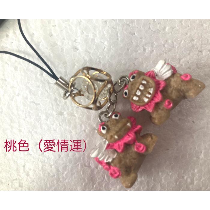 エンジェルシーサーストラップ キラダイヤ型パーツ 沖縄ペアーシーサー