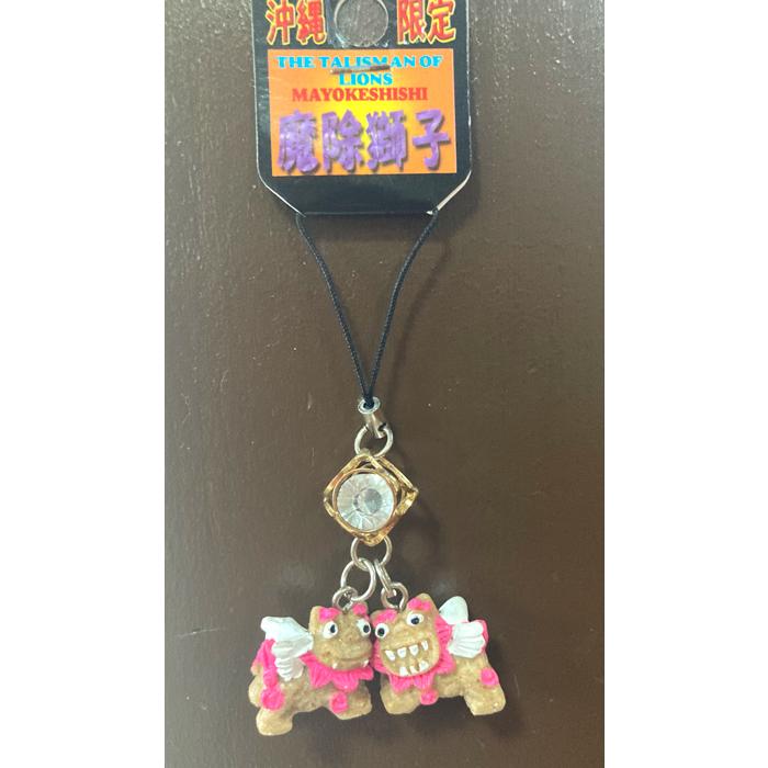 エンジェルシーサーストラップ キラダイヤ型パーツ 沖縄ペアー