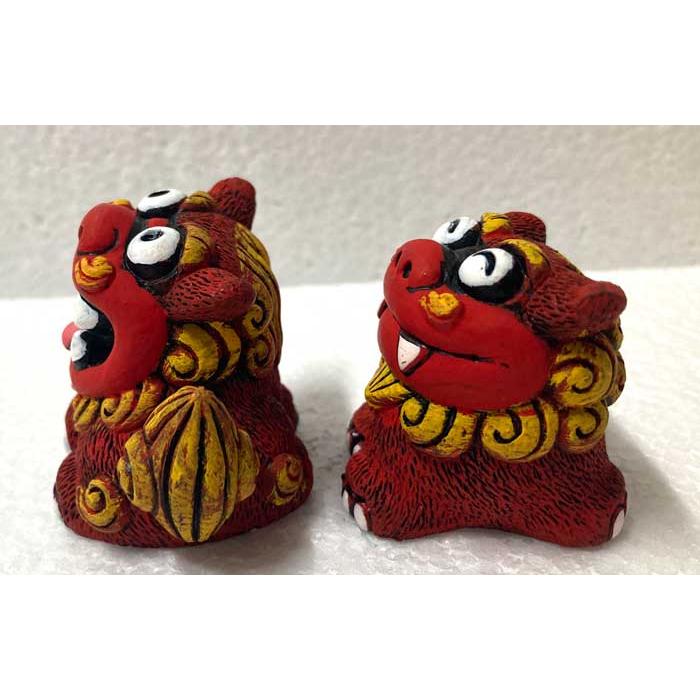シーサー置物 福ふくシーサー 赤 クリアーケース 沖縄お土産 : okinawa