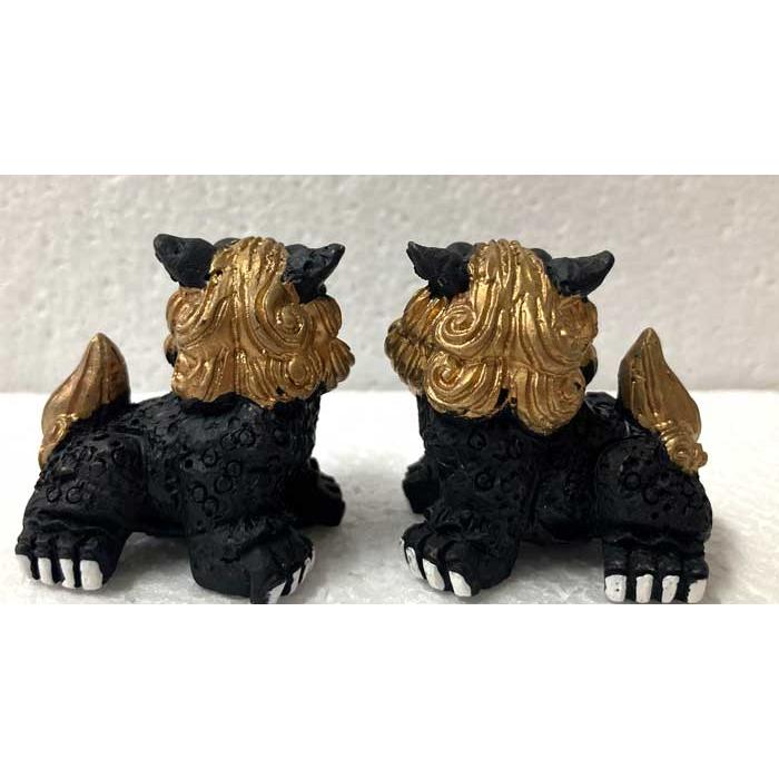 シーサー置物コンパクト 藤シーサー 沖縄 黒金シーサー