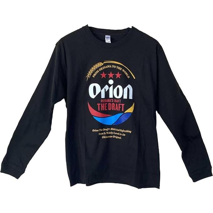 オリオンビールロングTシャツ長袖 ドラフト缶 ビッグロゴ 黒 orion