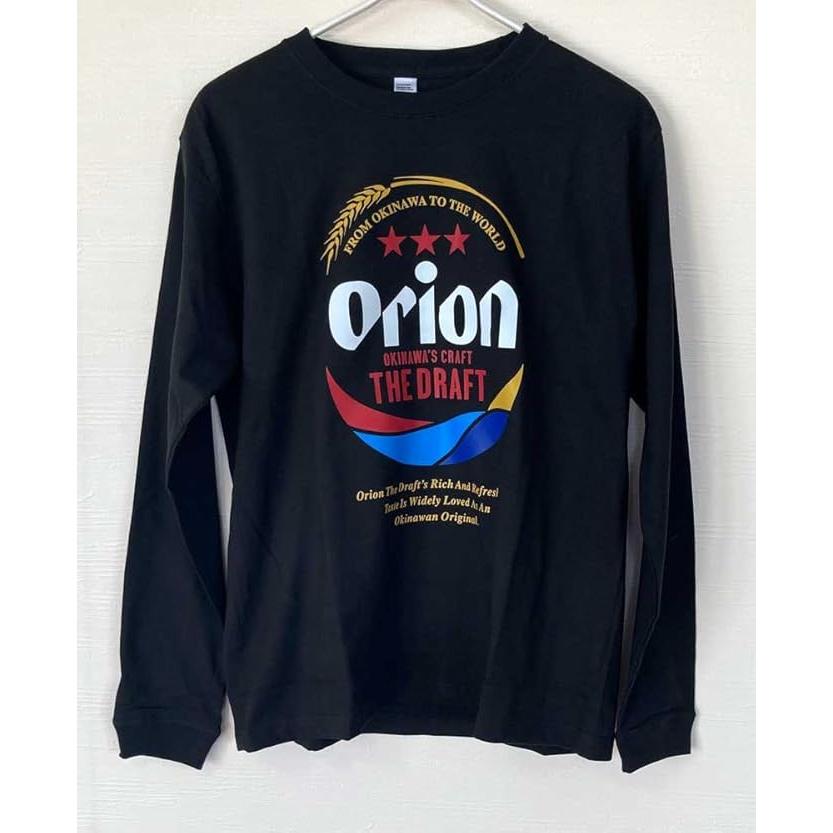 オリオンビールロングTシャツ長袖 ドラフト缶 ビッグロゴ 黒 orion