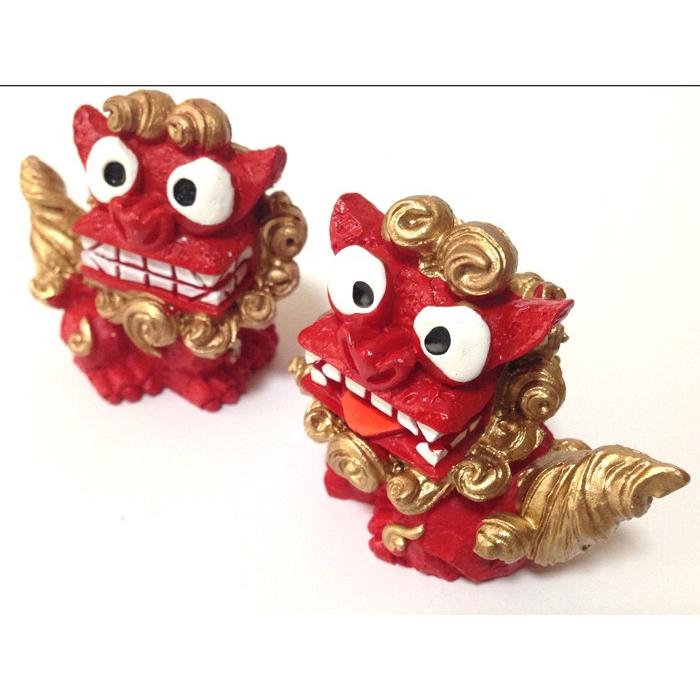 シーサー置物 原始シーサー 沖縄 ペアーシーサー ゴールド 赤 漆喰調 Gensi Okinawa マリンブルー 通販 Yahoo ショッピング