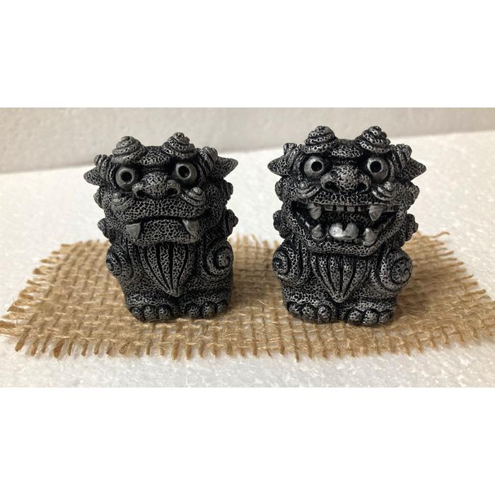 シーサー置物 銀獅子 コンパクト : okinawa マリンブルー - 通販