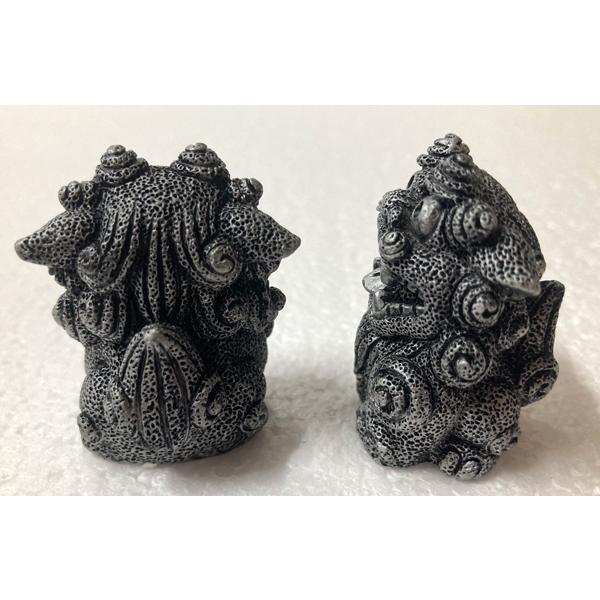 シーサー置物 銀獅子 コンパクト : okinawa マリンブルー - 通販