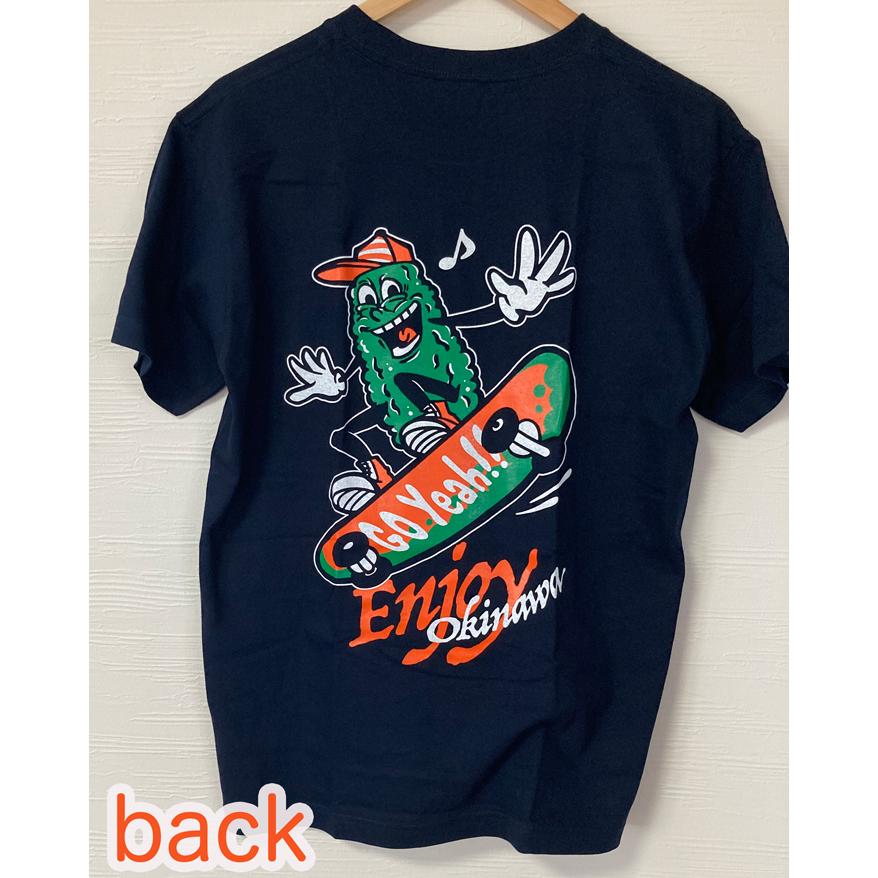 沖縄Tシャツ エンジョイゴーヤ プレミアム版 ネイビー : okinawa