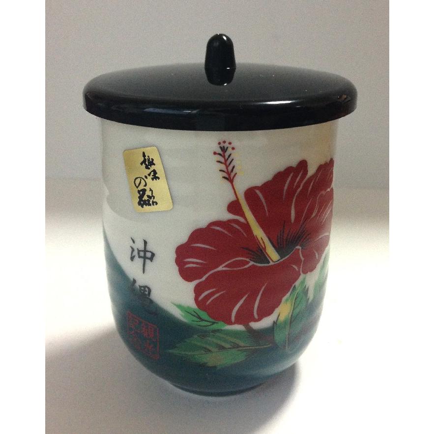 沖縄湯のみ2つセット ハイビスカス 陶芸 お届け日指定可能商品 沖縄