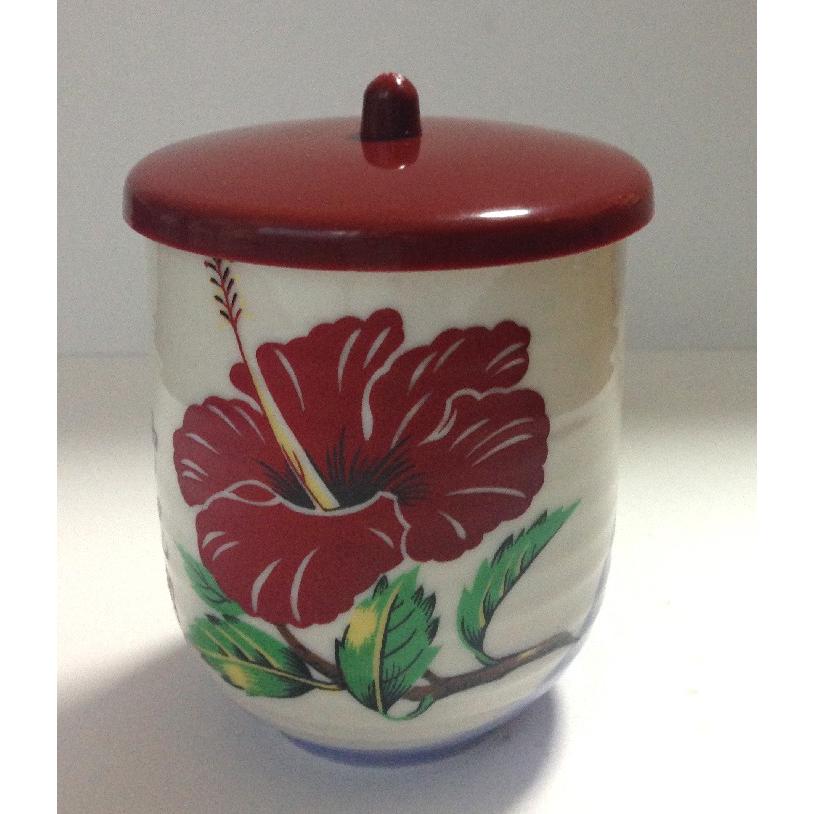 沖縄湯のみ2つセット ハイビスカス 陶芸 お届け日指定可能商品 沖縄