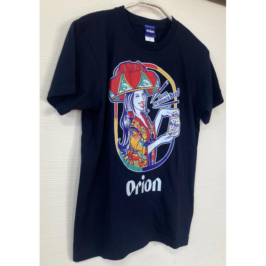 オリオンビールTシャツ 花笠ガール 紺 orion 正規品 : okinawa マリン 