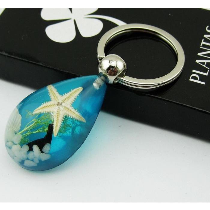 キーホルダー スターフィッシュ ミニヒトデ シェル キーホルダー ミニ