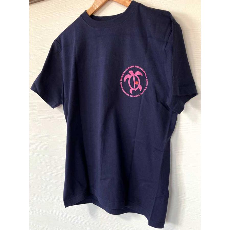 モンステラ&ハイビOKINAWATシャツ ホヌ ネイビー 南国 ト : okinawa