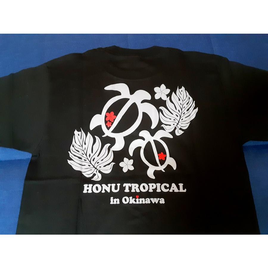 Tropical  Tシャツ Lサイズ ブラック ホヌ＆モンステラTシャツ ブラック 南国 トロピカル tropical 亀カメ