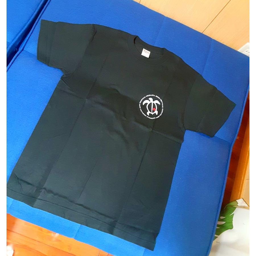 ホヌ＆モンステラTシャツ ブラック 南国 トロピカル tropical 亀カメ