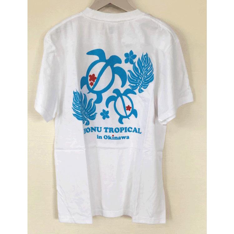 ホヌ＆モンステラTシャツ ホワイト 南国 トロピカル M L LL サイズ