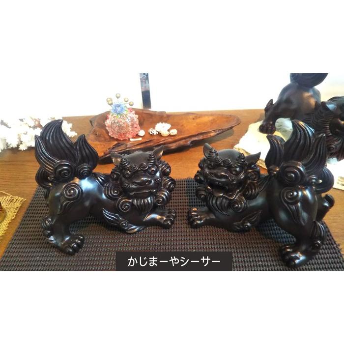 シーサー置物 かじまやーシーサー 横 ペアシーサー 大 厄除 漆喰樹脂 沖縄お土産 Kazimayayoko Okinawa マリンブルー 通販 Yahoo ショッピング
