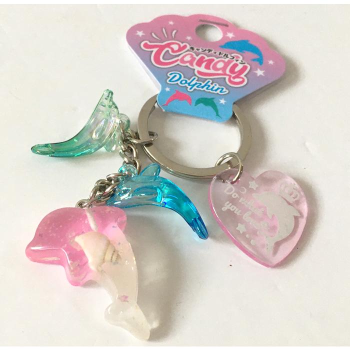 キーホルダー ドルフィン イルカ キラキラレジン 貝殻入り キャンディ