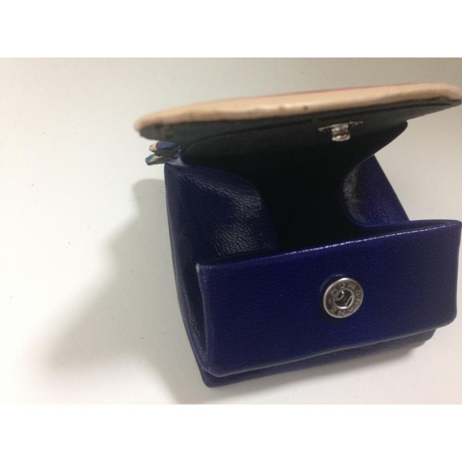 ジンベエザベ シーサー 本皮使用 BOX型ブルーコインケース 沖縄お土産