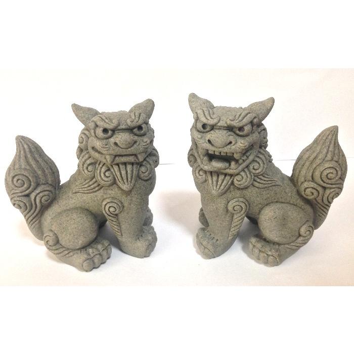 シーサー置物 黒石獅子 ペアシーサー 大きめ 石彫り 開運 お守り シーサー置物 黒石獅子 ペアシーサー 大きめ 石彫り 開運 お守り