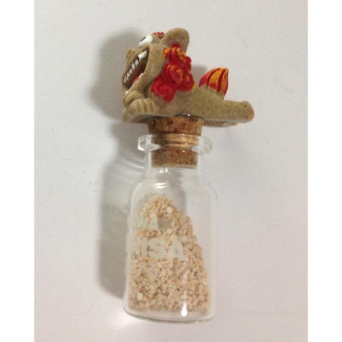 オンラインショップ 守ってあげるシーサー 星の砂瓶に乗った寝転びシーサー コンパクト 沖縄お土産 新作 お守り 送料無料 Columbiatools Com