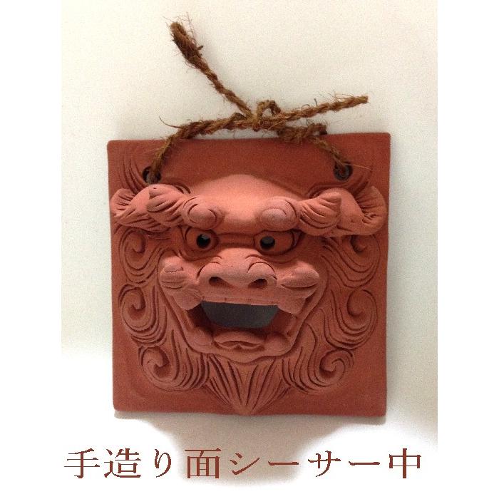 沖縄 シーサー 陶器製　素焼き シーサー 素焼き 立ち横向き（中） 沖縄 お土産 置物 玄関 魔除け