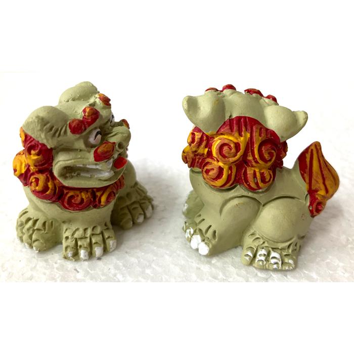 シーサー置物 笑福シーサー コンパクト ペアーシーサー : okinawa