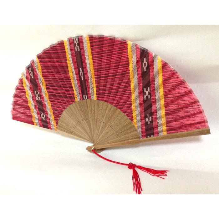 扇子模様の陶器製水次 扇子 高級シルク扇子 せんす ミンサー 赤 青 沖縄お土産
