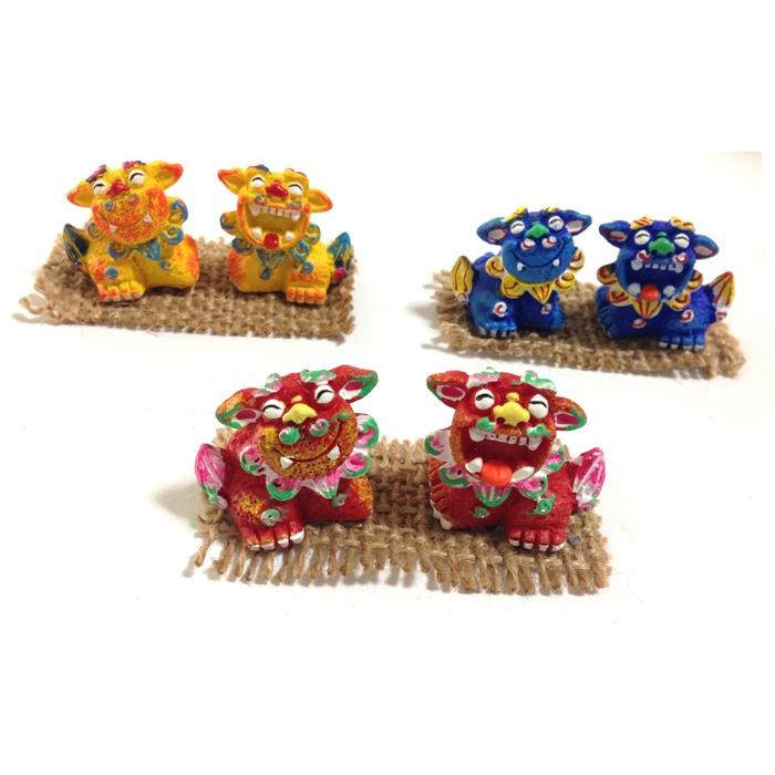 シーサー置物 なんくるないさぁ コンパクト 赤 青 黄 黒 送料無料