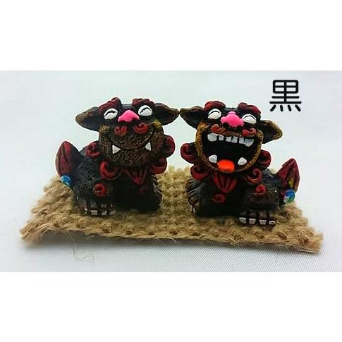 シーサー置物 なんくるないさぁ コンパクト 赤 青 黄 黒 送料