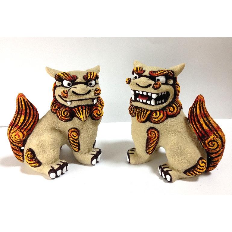 シーサー置物 大獅子シーサー 座 ペアシーサー 大 厄除 幸運招き