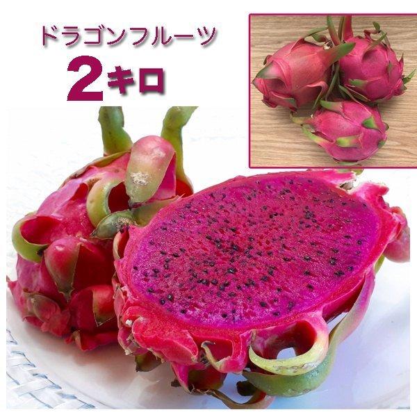 ドラゴンフルーツ 赤 約2キロ 21年夏 沖縄産 7月中に発送