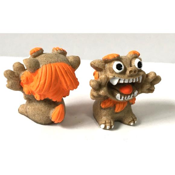 ピースシーサー置物 ミニシーサー 赤 青 オレンジ 厄除け魔除け お守り