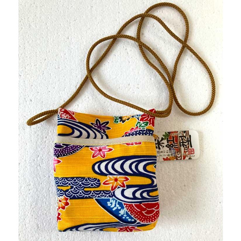 ポシェット 染め紅型ポケット付き 黄色 沖縄紅型 : okinawa マリン