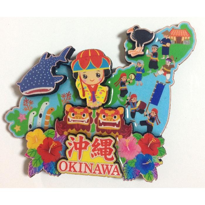 沖縄 花笠琉球舞踊 シーサー 木製3D彫り 沖縄地図の大きな 沖縄 花笠琉球舞踊 シーサー 木製3D彫り 沖縄地図の大きな
