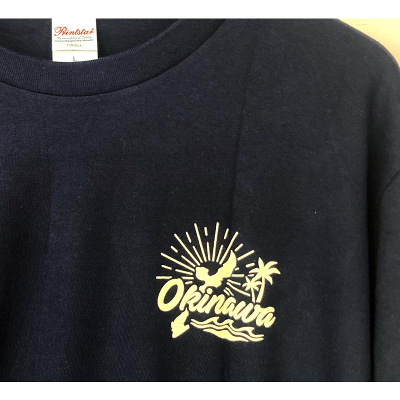 沖縄 長袖Tシャツ okinawa ロード パラダイスロード紺 : okinawa