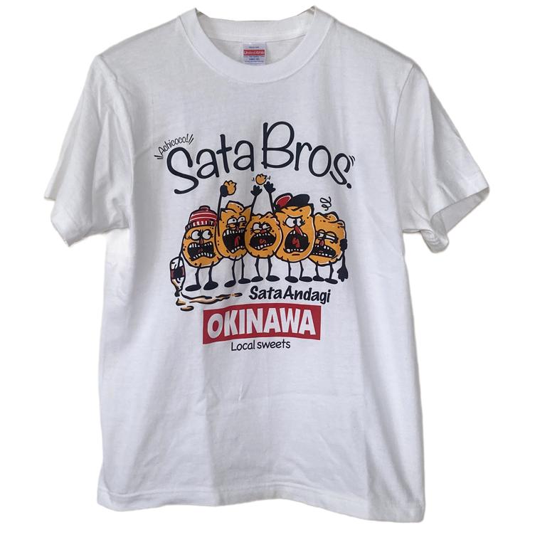 満腹太郎　ピーチフレーバー　tシャツ 沖縄Tシャツ sata bros サーターアンダーギーtシャツ 白 : okinawa