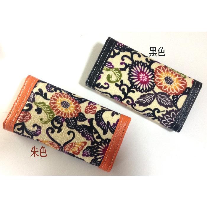 牛革キーケース 本革 紅や BINYA 紅型柄 綿100％ 沖縄お土産 : okinawa