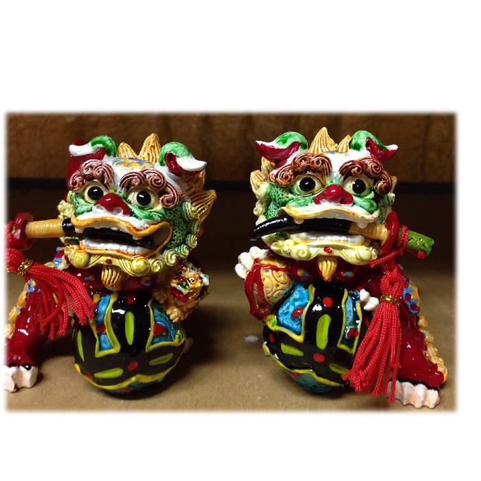 シーサー置物 ペアシーサー 加え刀 縁起物 贈答専用ケース付き 送料