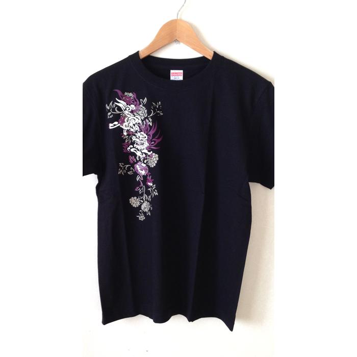 シーサーポイントTシャツ 黒 白 M L LL 沖縄お土産 : okinawa マリン