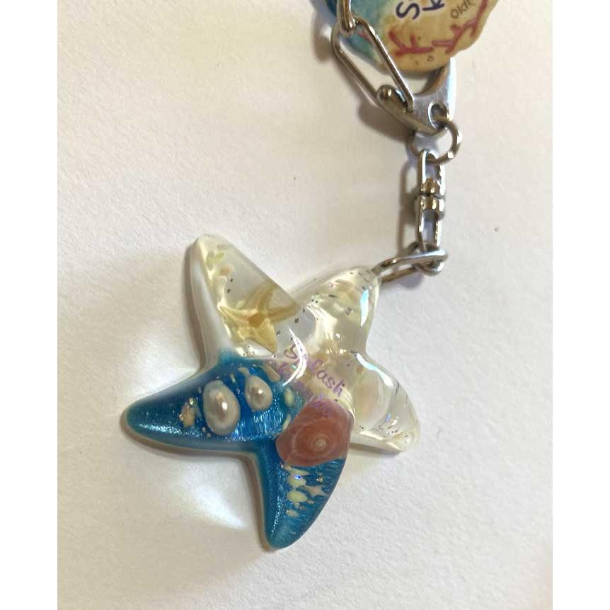 キーホルダー シェル Starfish 星砂 蓄光 ジンベエ イルカ ヒトデ