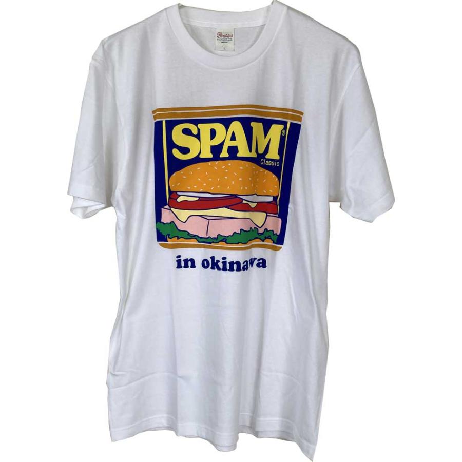 SPAMスパム Tシャツ（缶詰 in okinawa）白 沖縄Tシャツ : okinawa